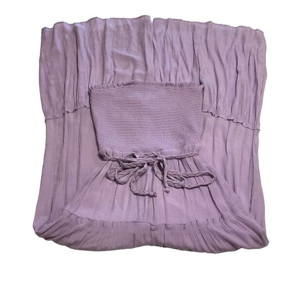 Love Tree Tiered Lavender Smocked Wide Leg Jumpsuit, M. - Picture 8 of 16